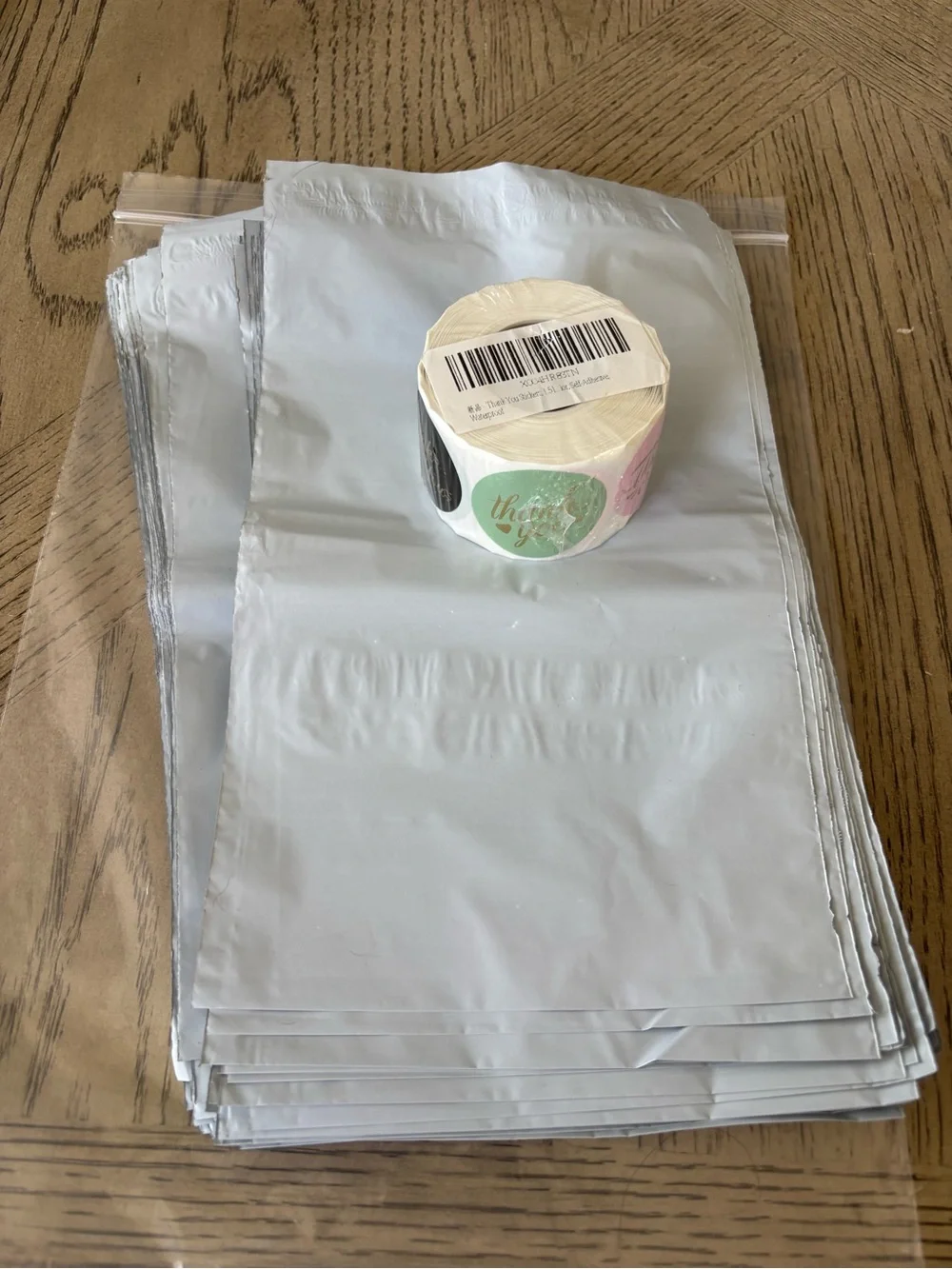 100 Pack 6x9 Poly Mailers + 500 Thank You Stickers-New